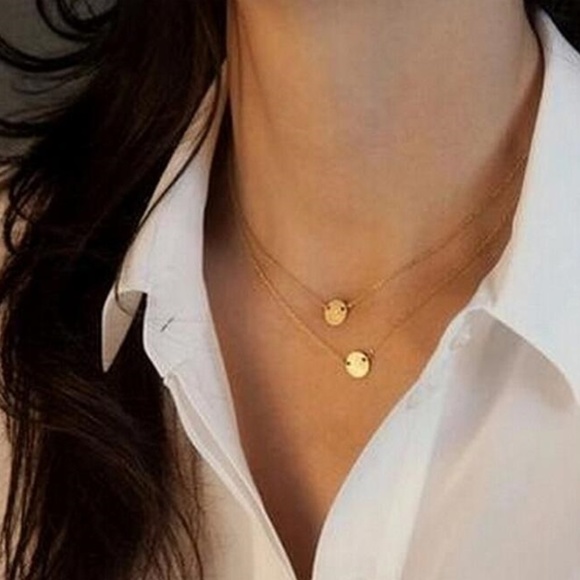 LiveChicStyle Jewelry - 2/$20 Chic Disc Gold Layered Necklace